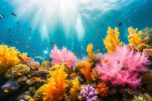 Corail vibrant, écosystème marin protégé.