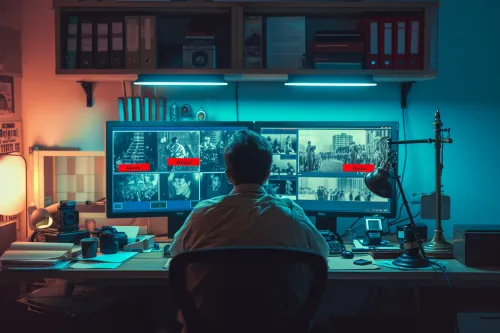 Représentation conceptuelle des mécanismes de sécurité numérique assurant l'authentification et l'intégrité des images.