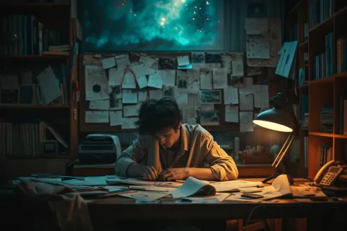 Vue d'ensemble symbolique des hypothèses UAP, mêlant faits scientifiques et théories audacieuses pour comprendre l'inexpliqué.