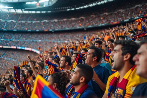 Des fans passionnés du club célèbrent, leur énergie collective impactant positivement la perception et la renommée du club.