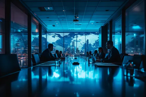 Ciel nocturne mystérieux où des formes lumineuses captivent l'attention, symbolisant l'impact sociétal et les enjeux géopolitiques des UAP.