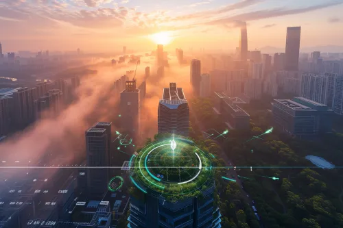 Image symbolisant la puissante synergie de l'innovation technologique mobilisée pour l'action mondiale en faveur du climat.