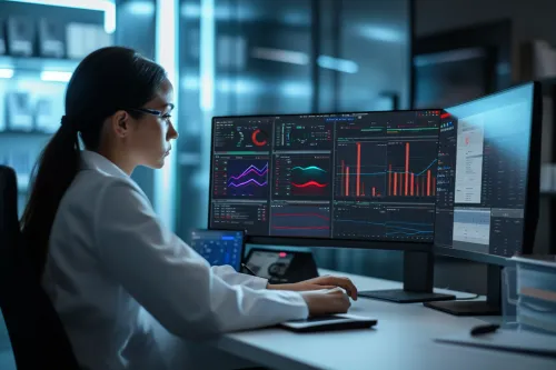 Un expert examine méticuleusement des preuves visuelles numériques à l'aide de méthodes forensiques avancées.