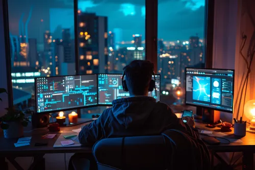 Journaliste concentré sur la veille cybersécurité pour fortifier sa défense numérique personnelle. Une sécurité proactive essentielle.