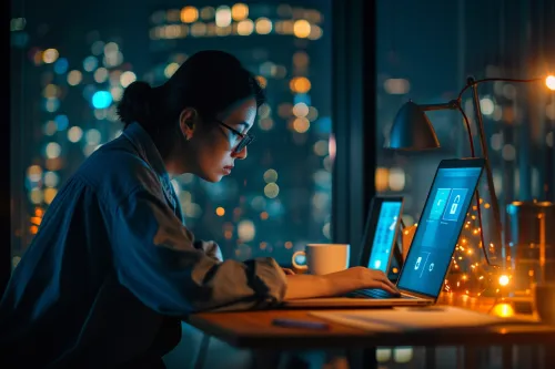 Représentation visuelle de la sécurité des appareils connectés au sein d'un domicile, mettant en avant la protection numérique essentielle.