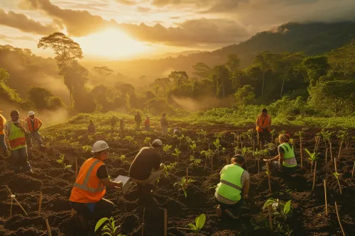 Forêt luxuriante montrant des solutions innovantes pour la préservation écologique et la durabilité des écosystèmes.